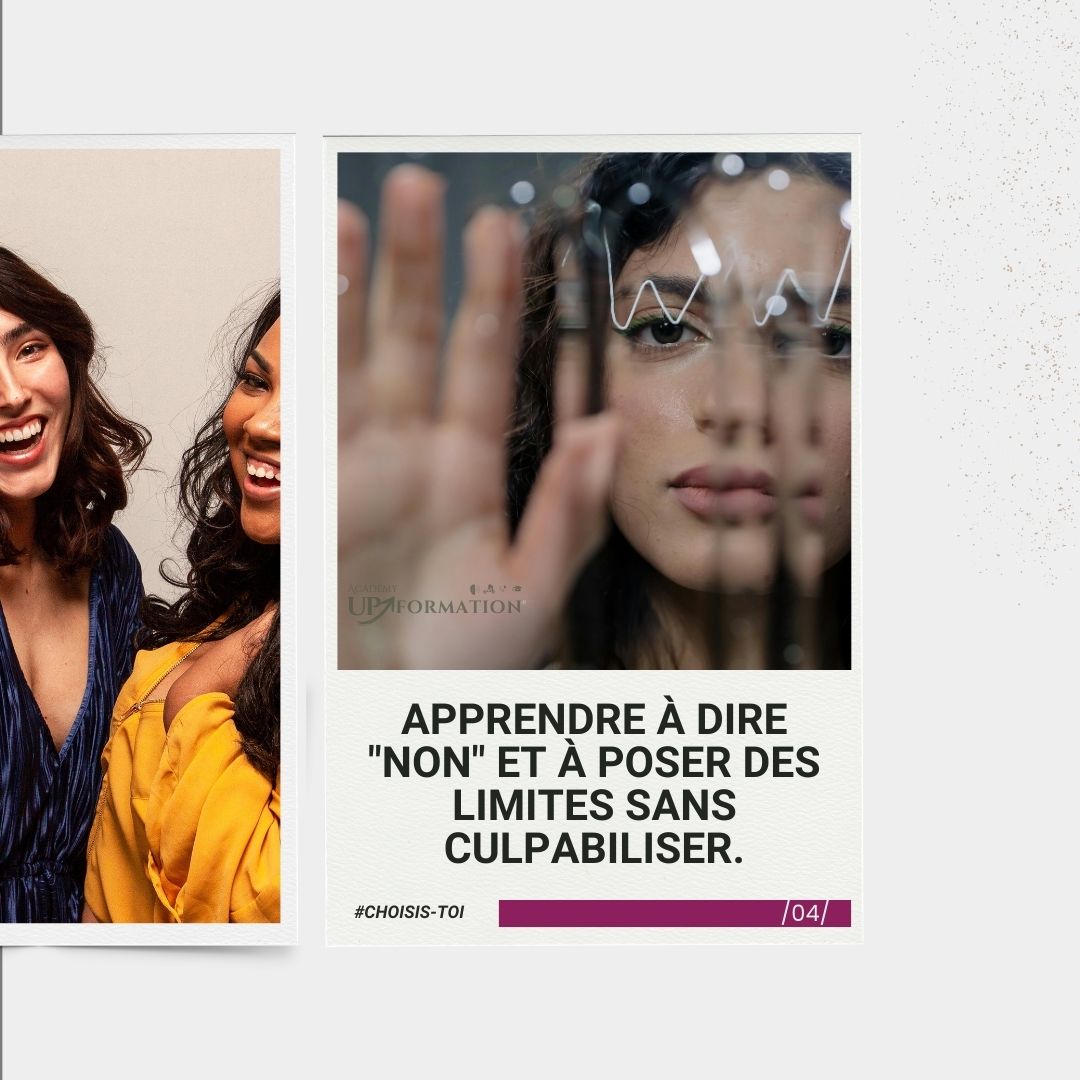 Femme posant sa main sur une vitre avec un regard déterminé, symbolisant la mise en place de limites personnelles.